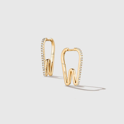 Tooth Pavé Hoop Earrings