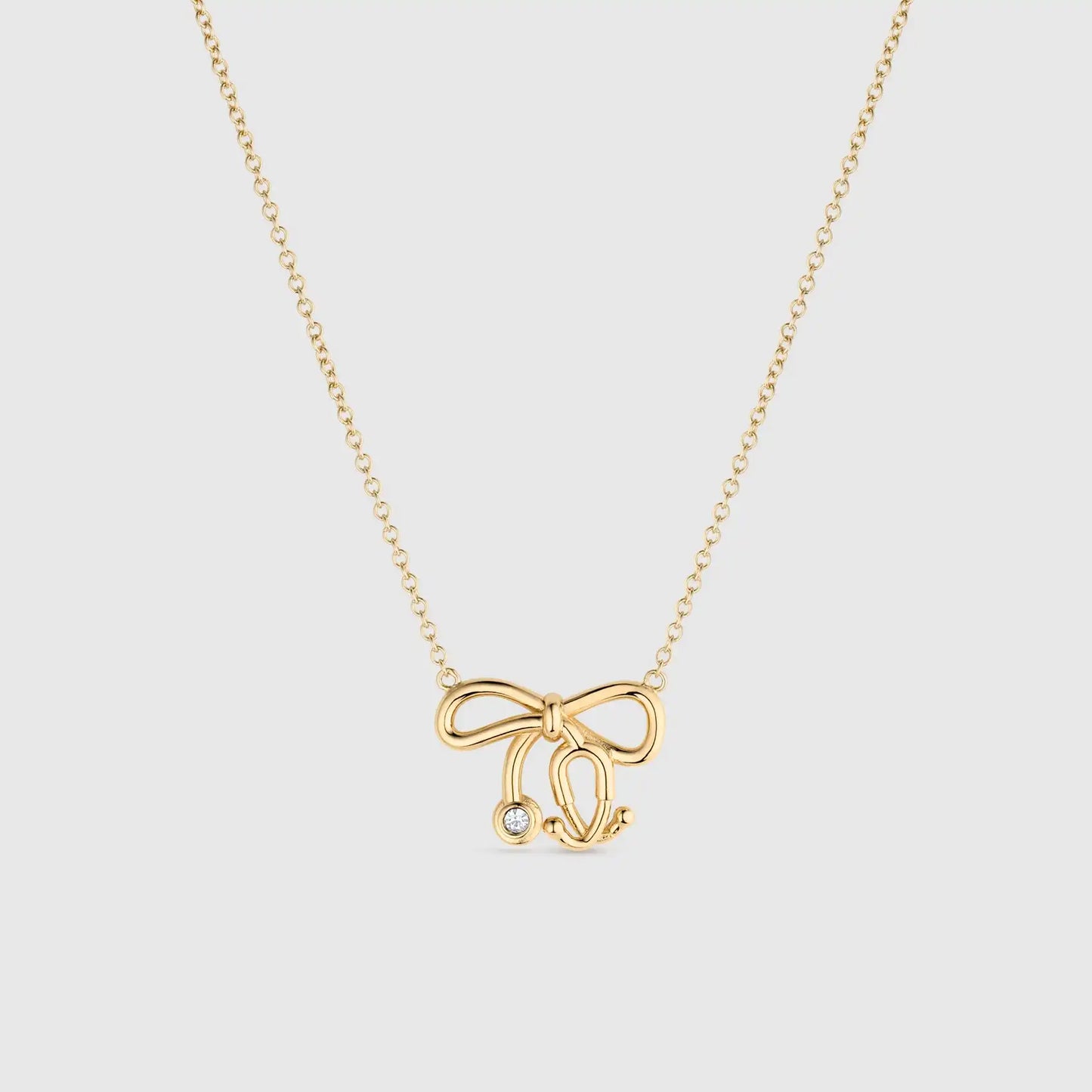 Stethoscope Bow Necklace