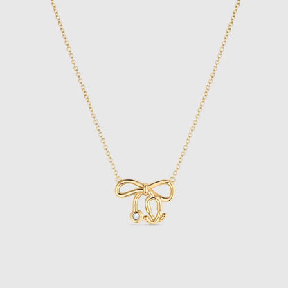 Stethoscope Bow Necklace