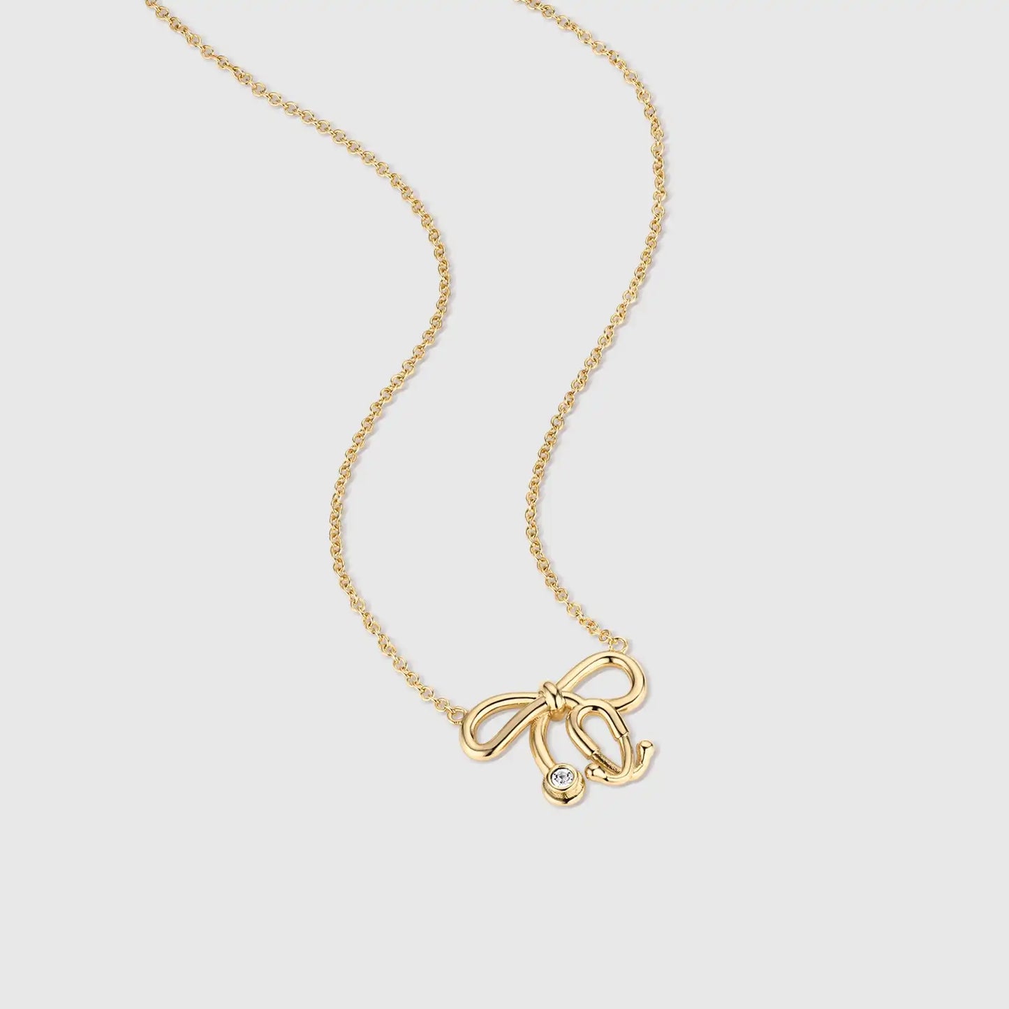 Stethoscope Bow Necklace
