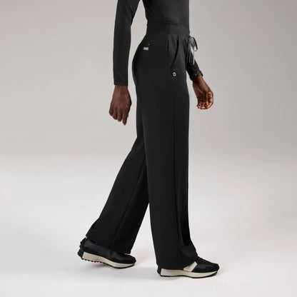 Piedra High-Rise Straight-Leg Scrub Pant