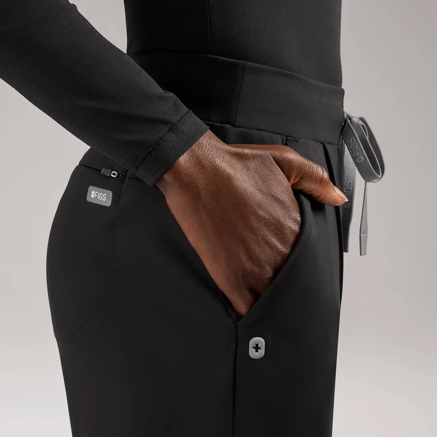 Piedra High-Rise Straight-Leg Scrub Pant