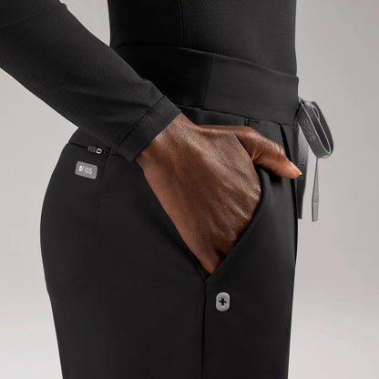 Piedra High-Rise Straight-Leg Scrub Pant