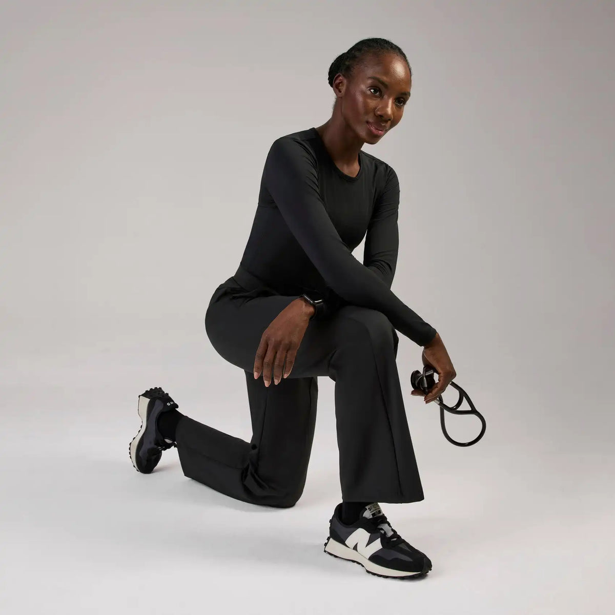 Piedra High-Rise Straight-Leg Scrub Pant