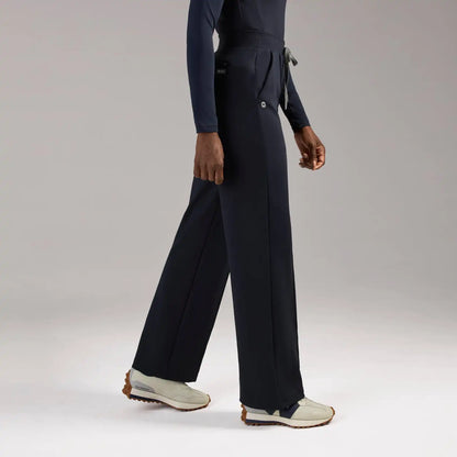 Piedra High-Rise Straight-Leg Scrub Pant