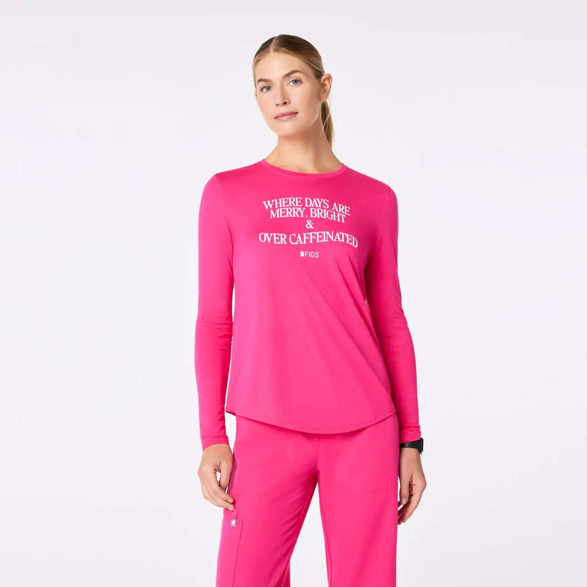 Where Days Are Merry, Bright and Overcaffeinated Long-Sleeve Underscrub