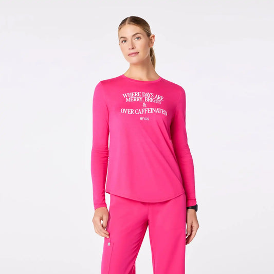 Where Days Are Merry, Bright and Overcaffeinated Long-Sleeve Underscrub