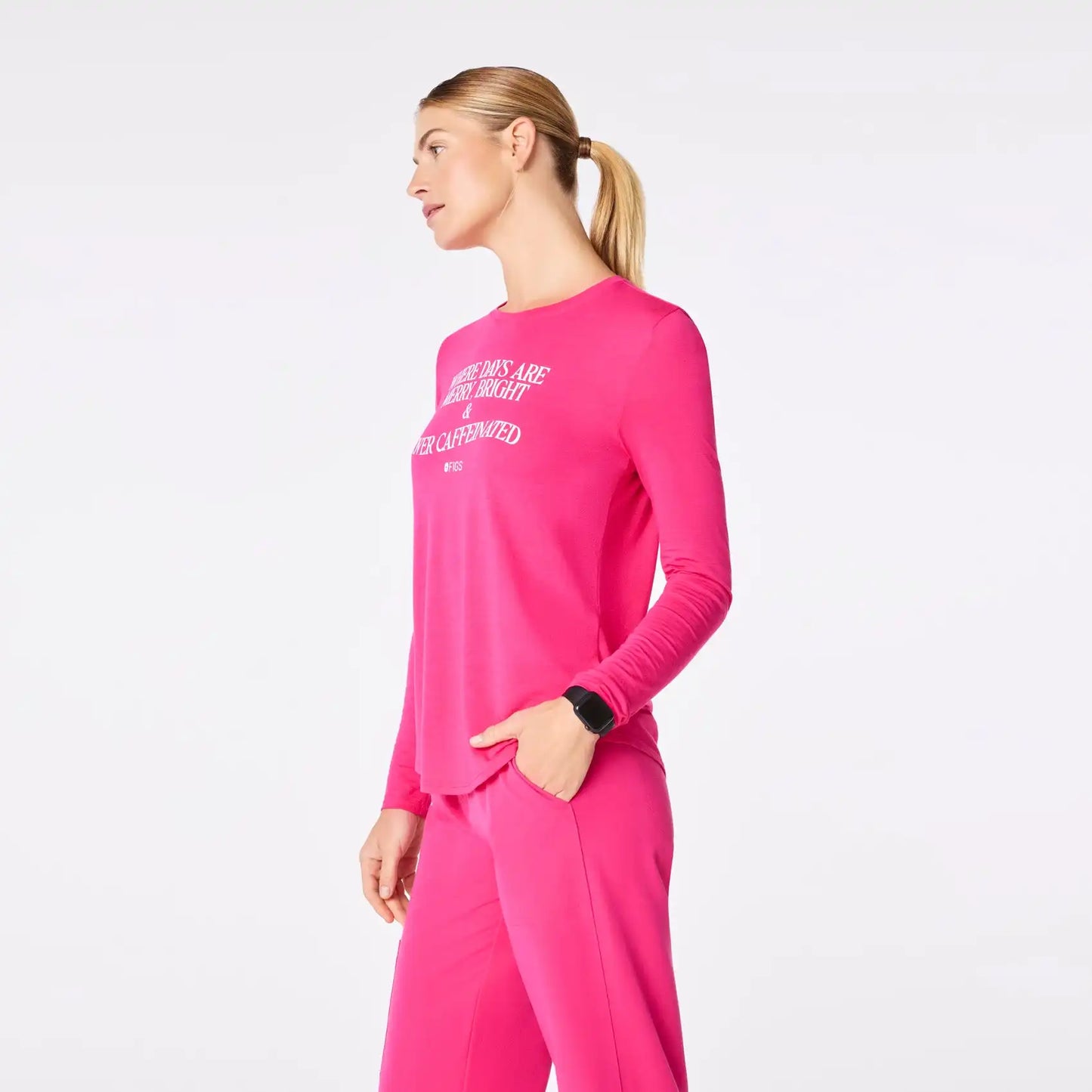 Where Days Are Merry, Bright and Overcaffeinated Long-Sleeve Underscrub