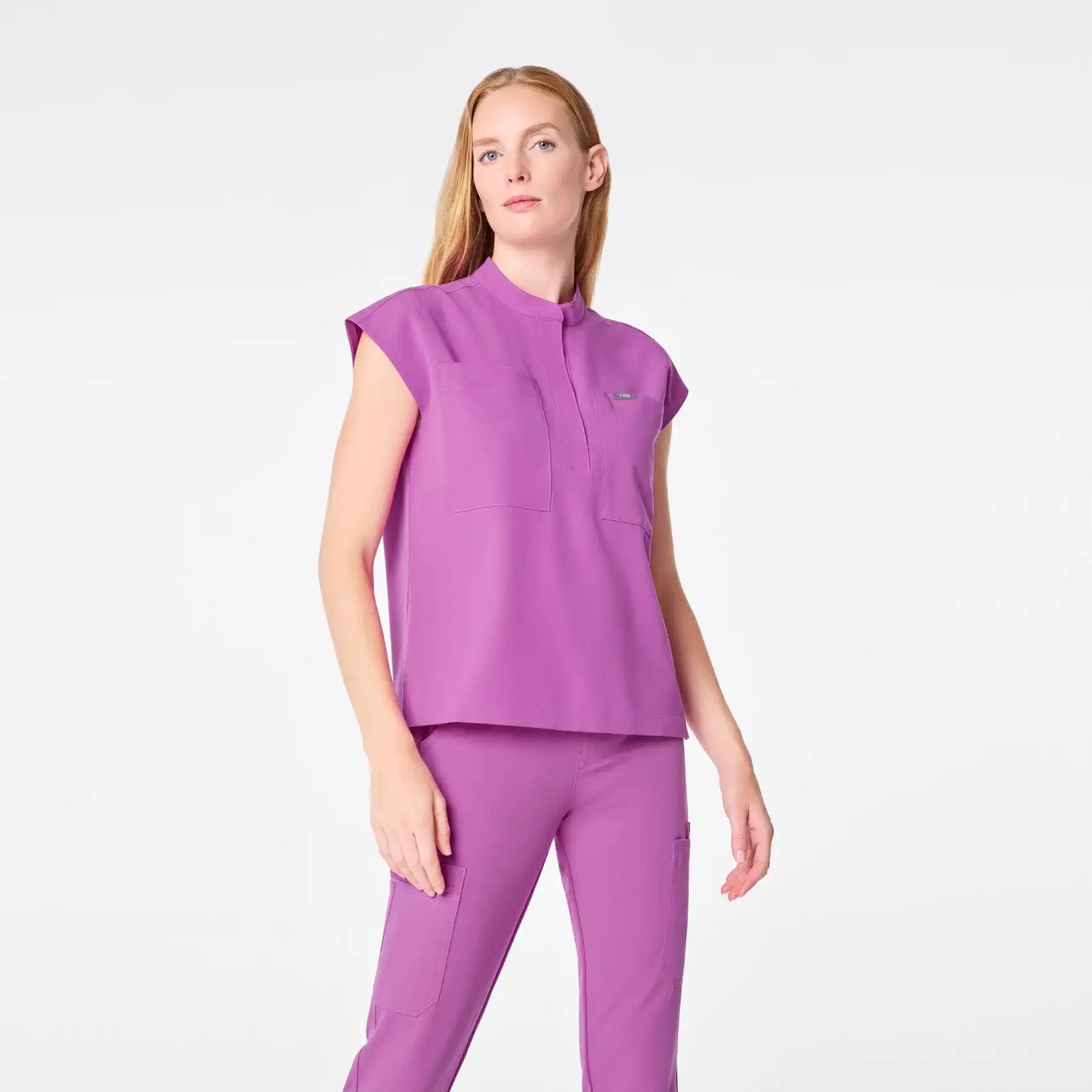 Payson Relaxed Henley Scrub Top