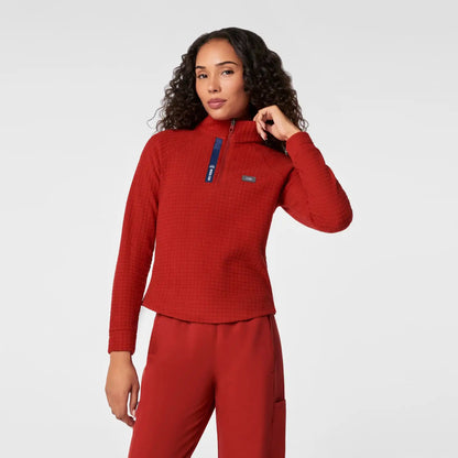 FIGS x Team USA Grid Fleece ¼ Zip Top