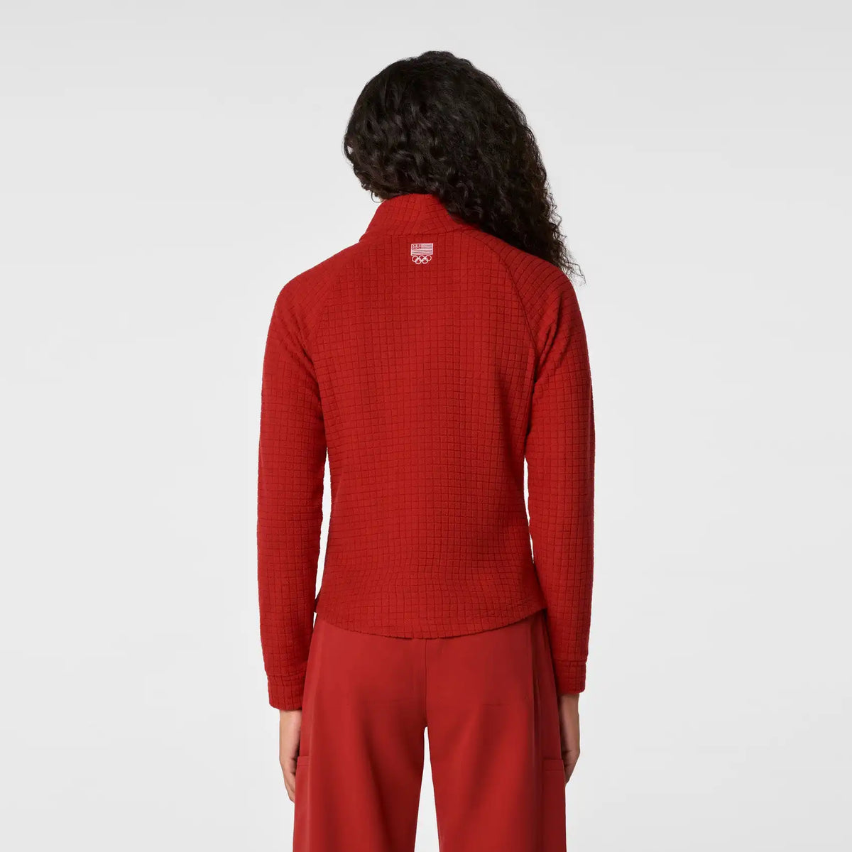 FIGS x Team USA Grid Fleece ¼ Zip Top