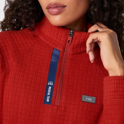 FIGS x Team USA Grid Fleece ¼ Zip Top
