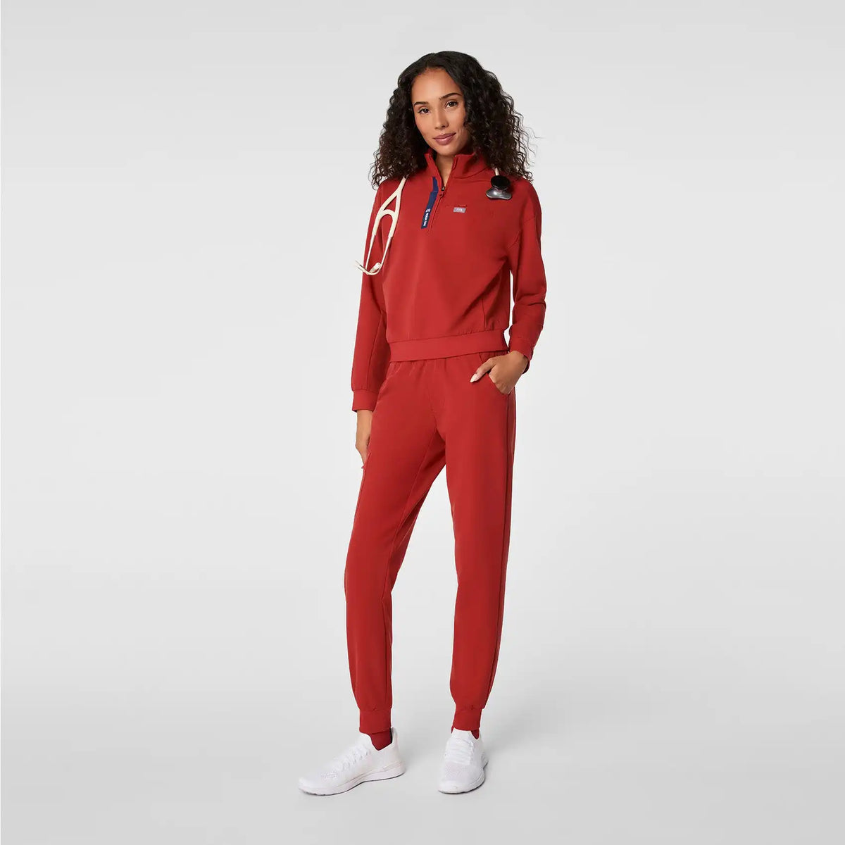 FIGS x Team USA Mock-Neck Scrub Top