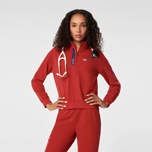 FIGS x Team USA Mock-Neck Scrub Top
