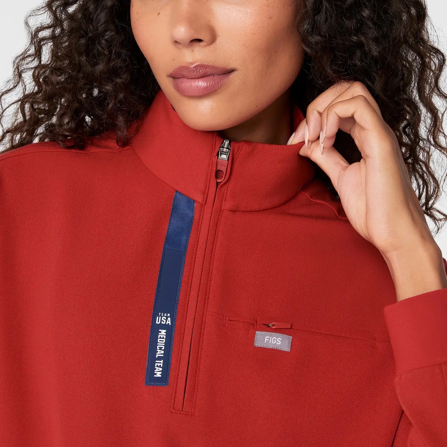 FIGS x Team USA Mock-Neck Scrub Top