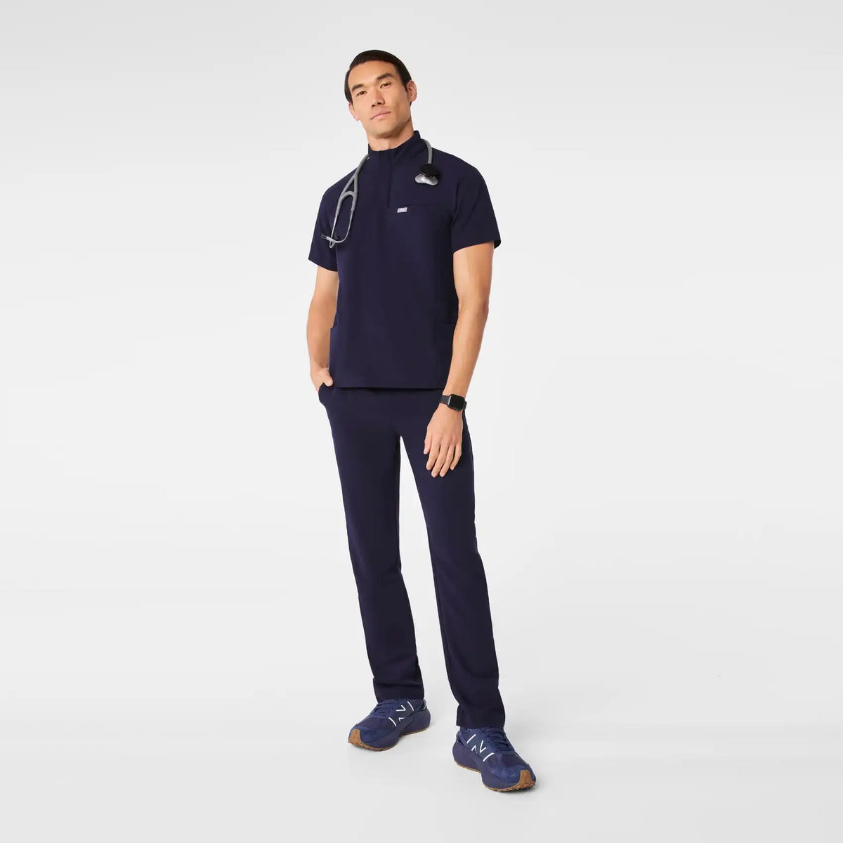 Timmons Mock-Neck Scrub Top