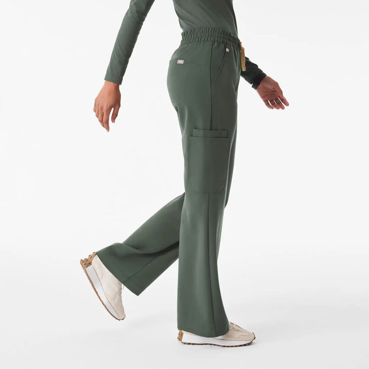Isabel Ruched Wide-Leg Scrub Pant