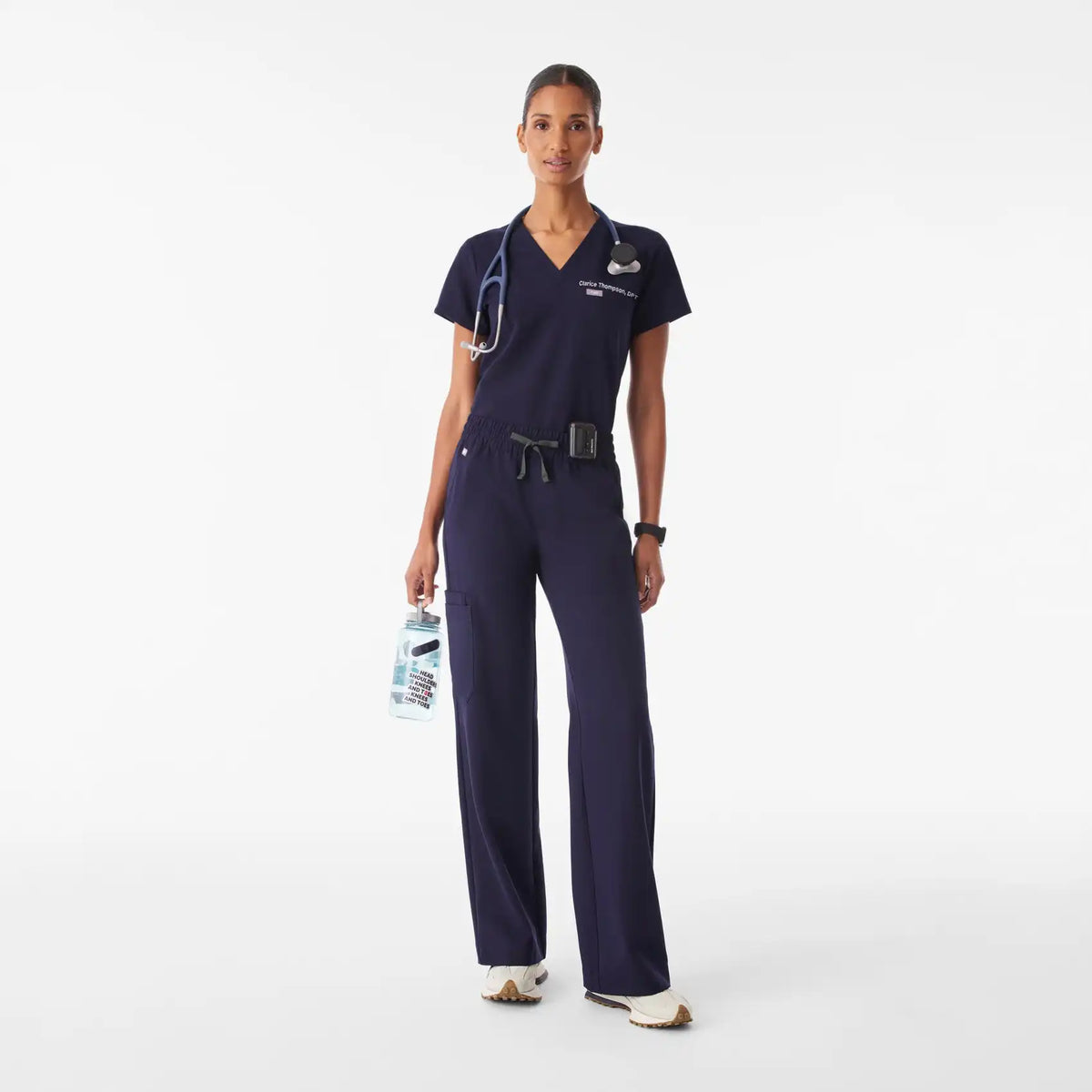 Isabel Ruched Wide-Leg Scrub Pant