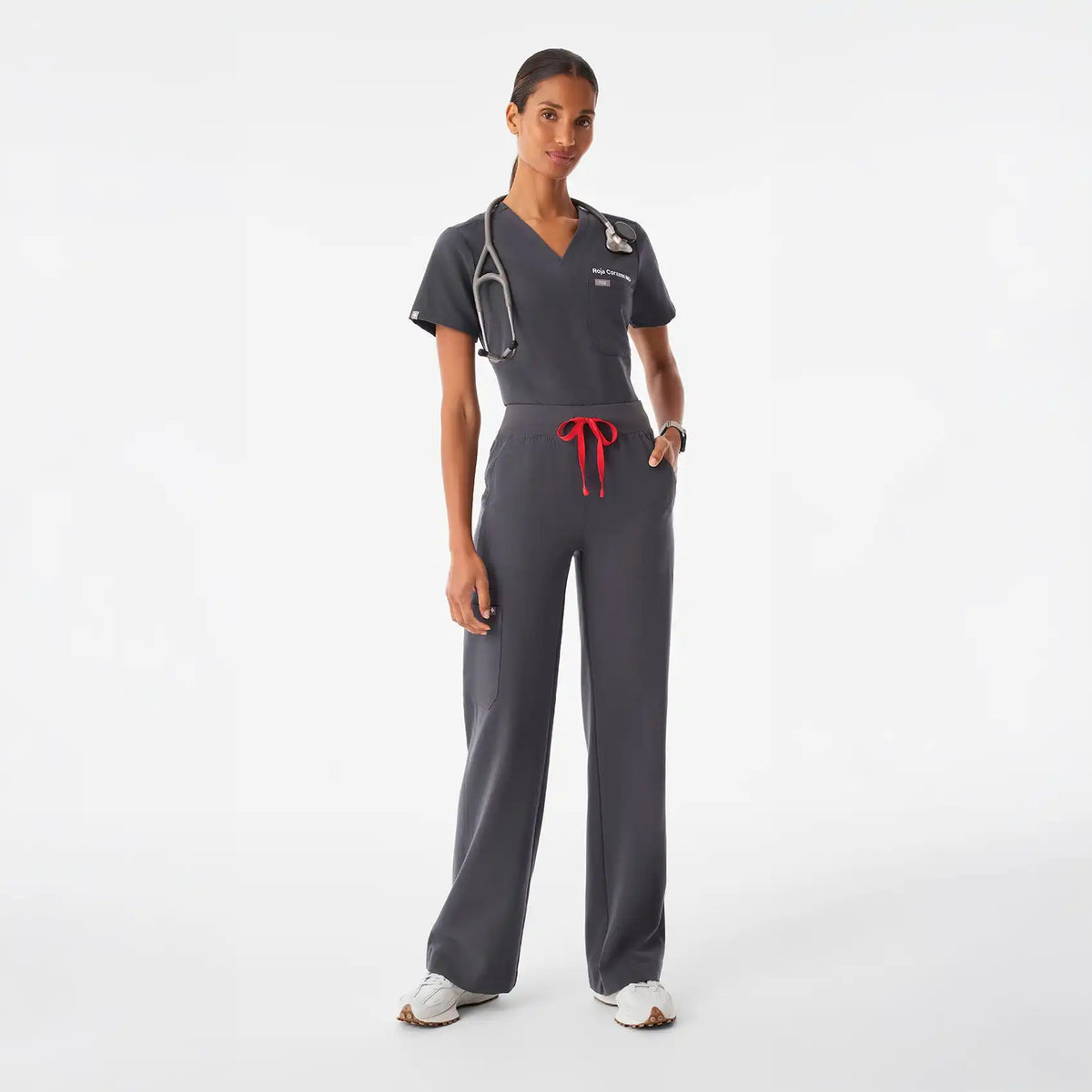 Isabel High-Rise Wide-Leg Scrub Pant