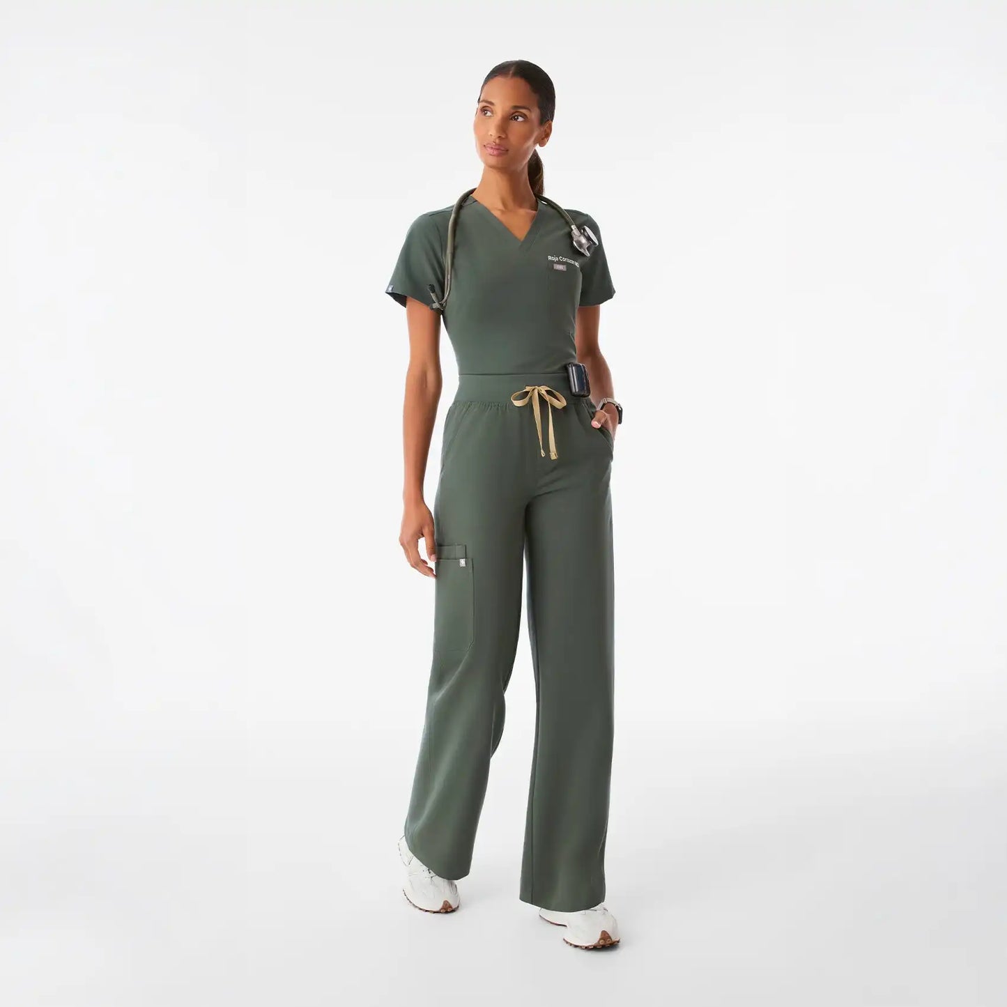 Isabel High-Rise Wide-Leg Scrub Pant