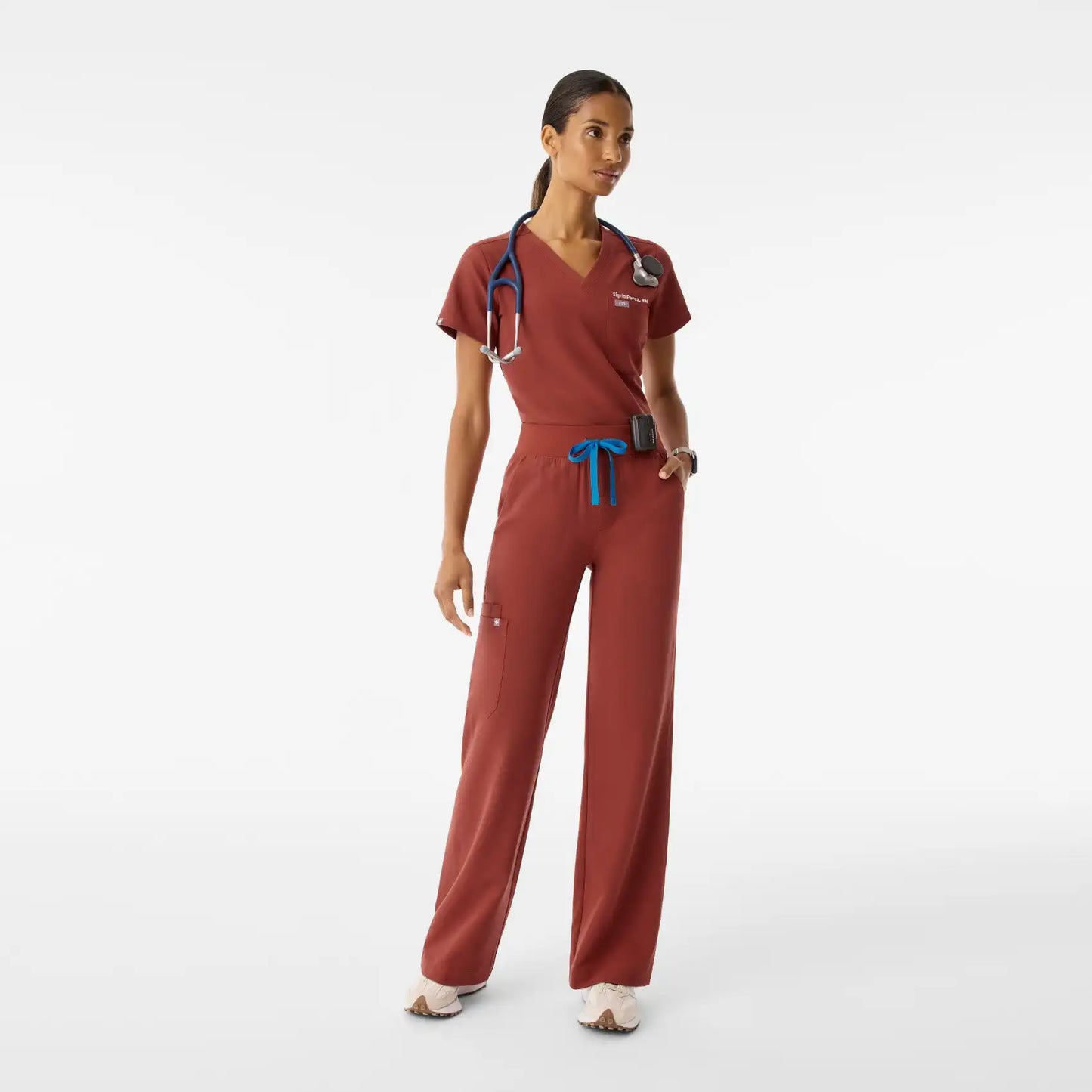 Isabel High-Rise Wide-Leg Scrub Pant
