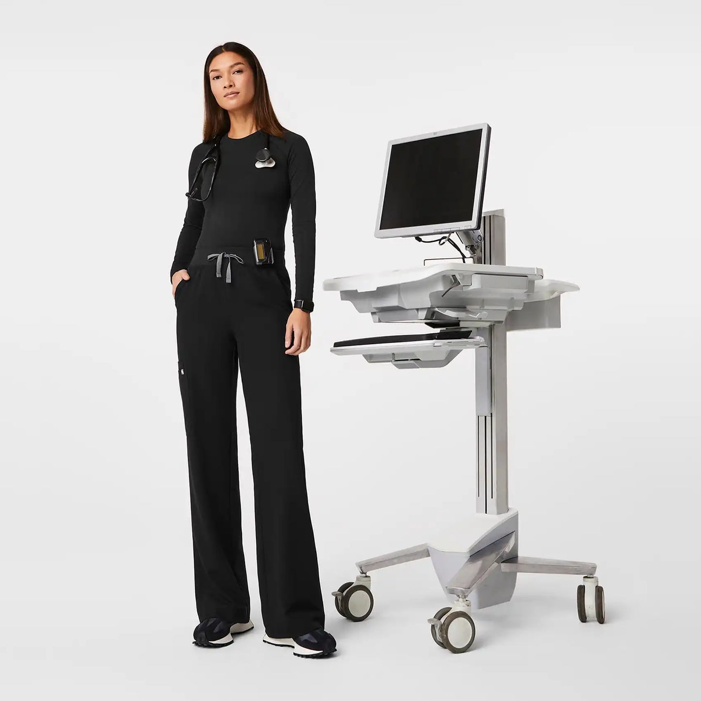 Isabel High-Rise Wide-Leg Scrub Pant