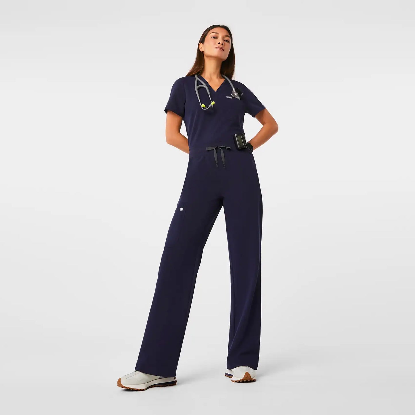 Isabel High-Rise Wide-Leg Scrub Pant