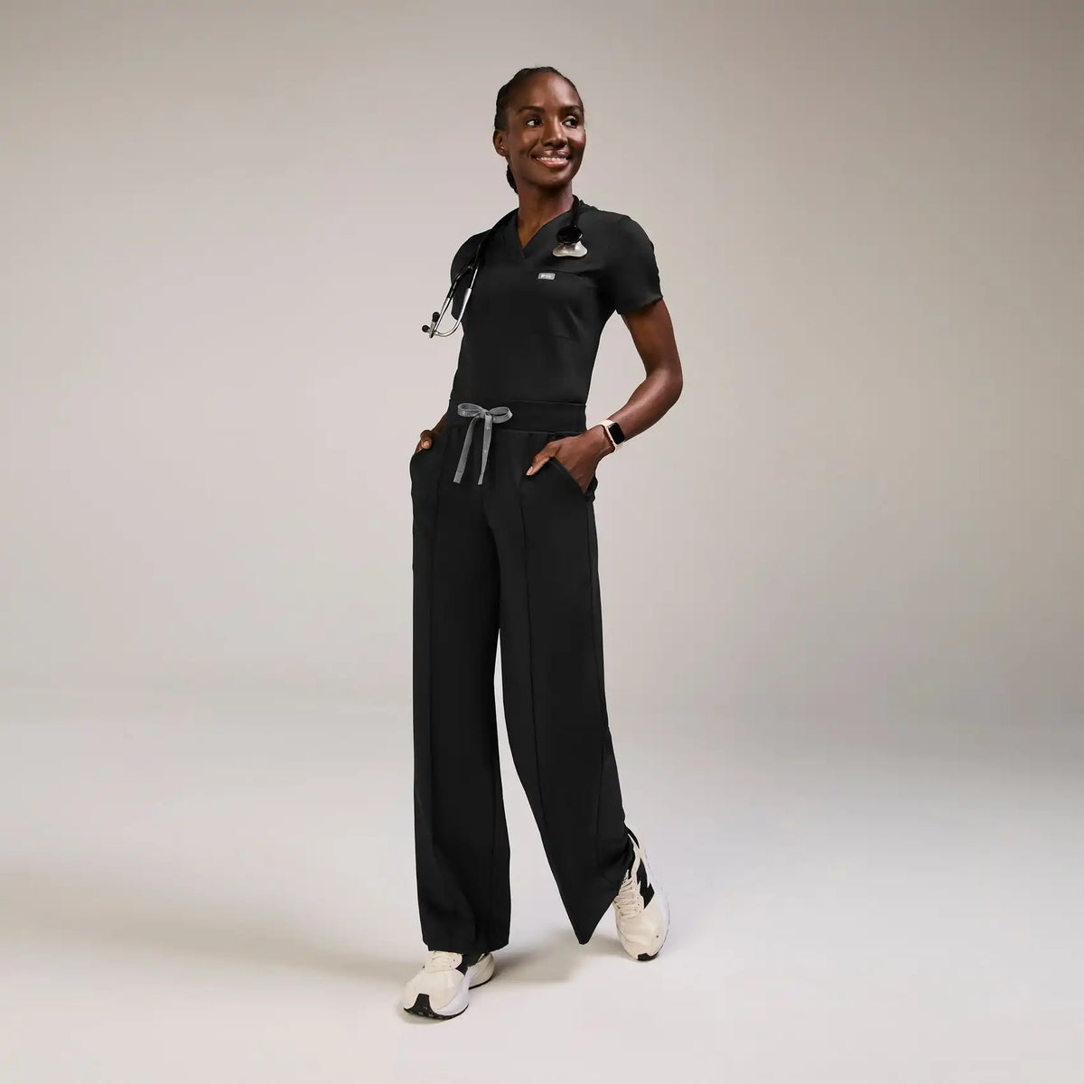 Salina High-Rise Wide-Leg Scrub Pant