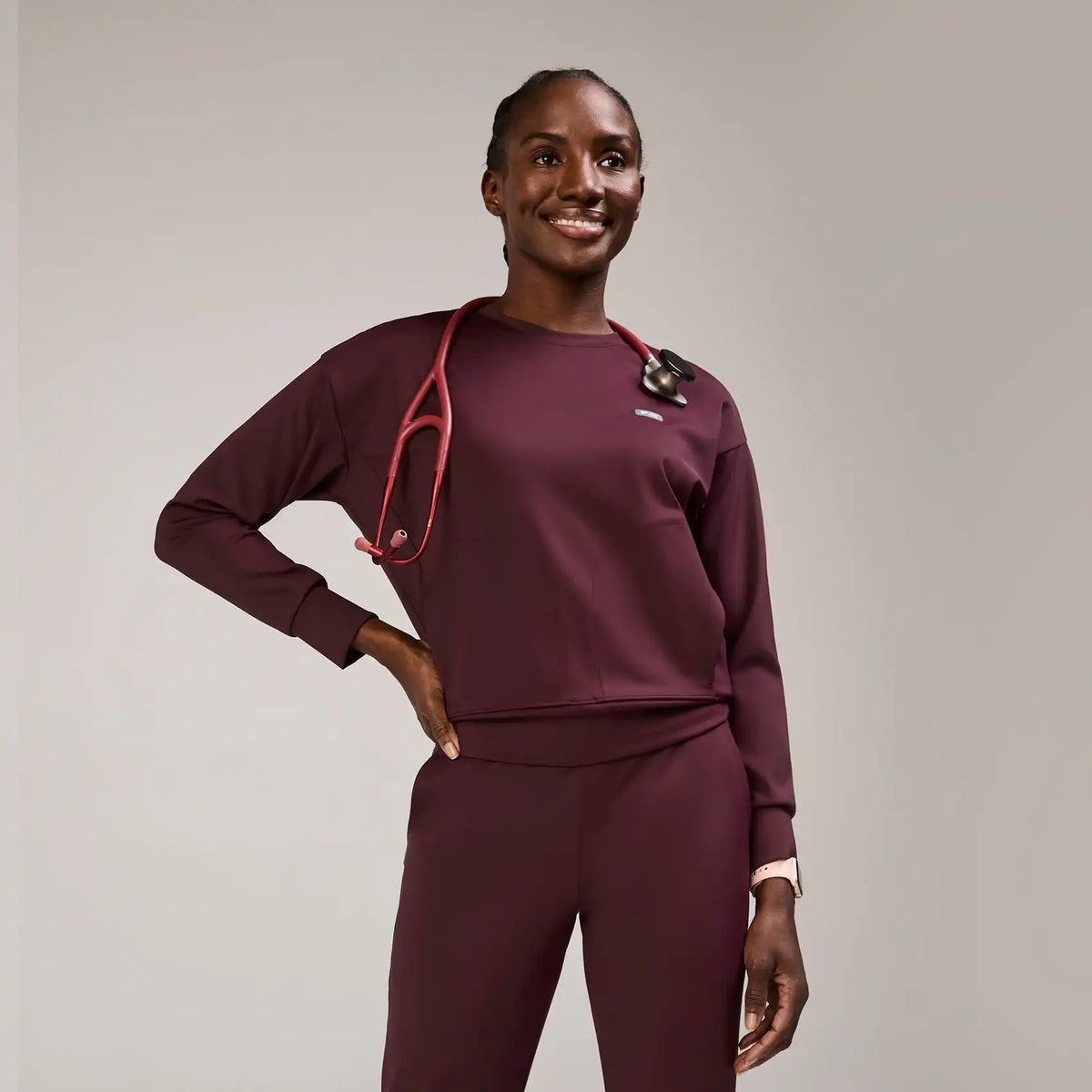 Cornelia Long-Sleeve Scrub Top